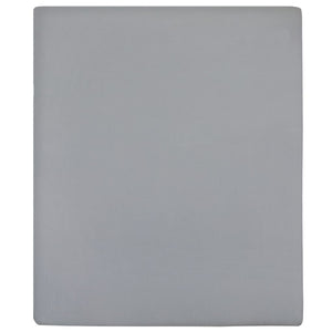 vidaXL Jersey Fitted Sheet Grey 90x200 cm Cotton