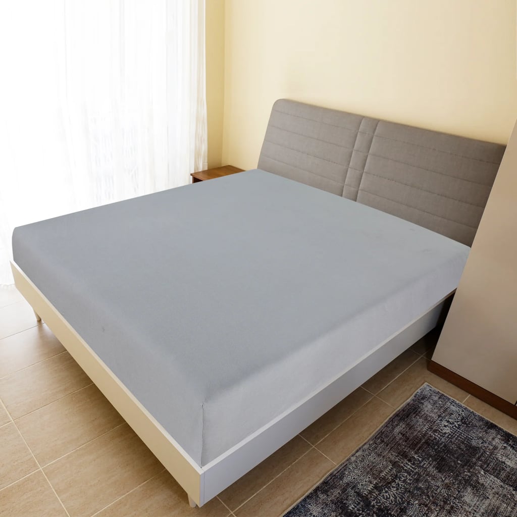 vidaXL Fitted Sheet 2 pcs. Jersey Grey 90x200 cm Cotton