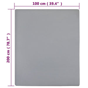 vidaXL Fitted Sheet Jersey Grey 100x200 cm Cotton