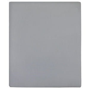 vidaXL Jersey Fitted Sheet Grey 140x200 cm Cotton