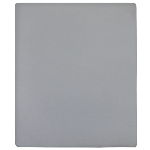 vidaXL Jersey Fitted Sheet Grey 140x200 cm Cotton