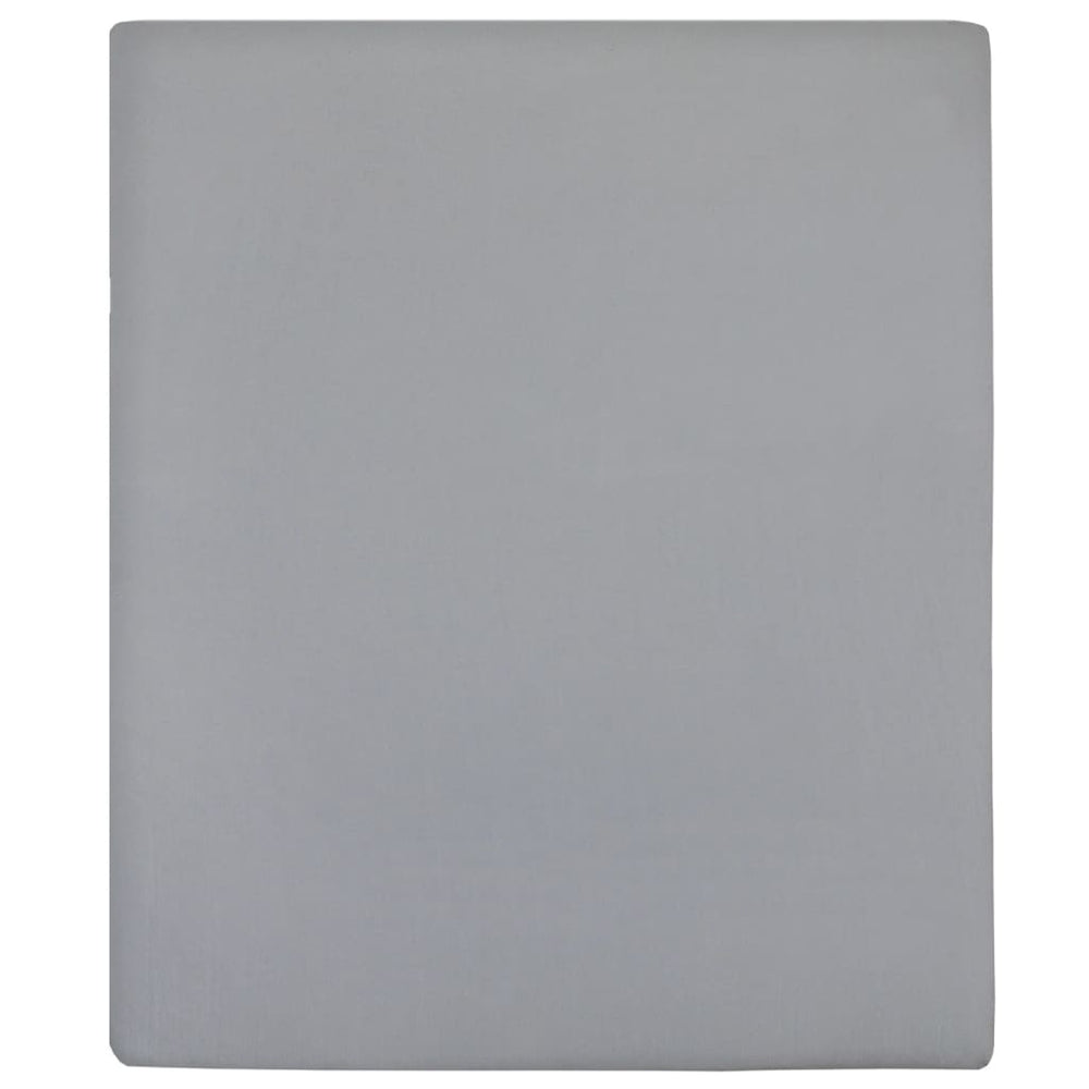 vidaXL Fitted Sheets 2 pcs. Jersey Grey 160x200 cm Cotton