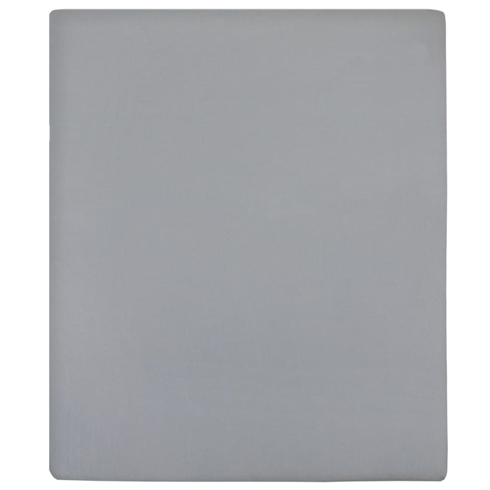 vidaXL Fitted Sheet Jersey Grey 180x200 cm Cotton