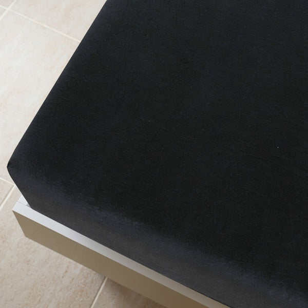 vidaXL Fitted Sheet Jersey Black 90x200 cm Cotton