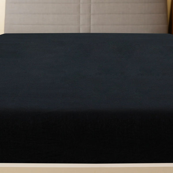vidaXL Fitted Sheet Jersey Black 100x200 cm Cotton