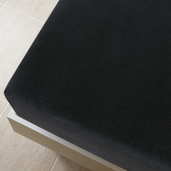 vidaXL Fitted Sheet Jersey Black 100x200 cm Cotton