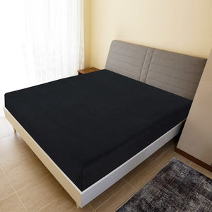vidaXL Fitted Sheet 2 pcs Jersey Black 140x200 cm Cotton