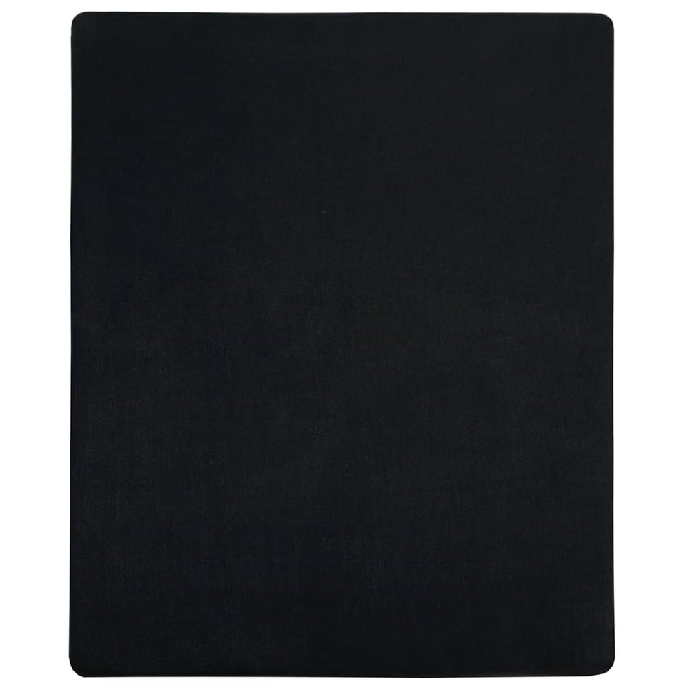 vidaXL Jersey Fitted Sheet Black 180x200 cm Cotton