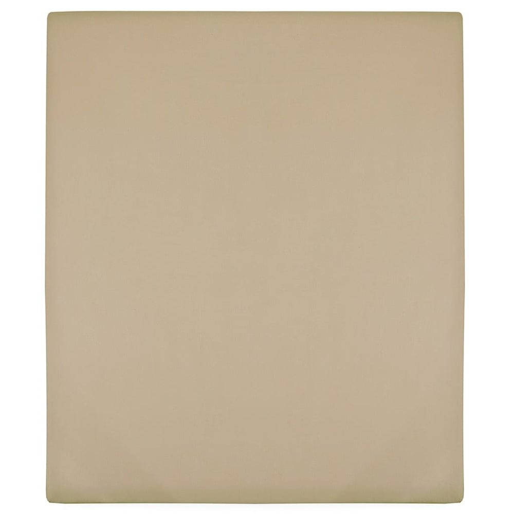 vidaXL Jersey Fitted Sheet Taupe 90x200 cm Cotton