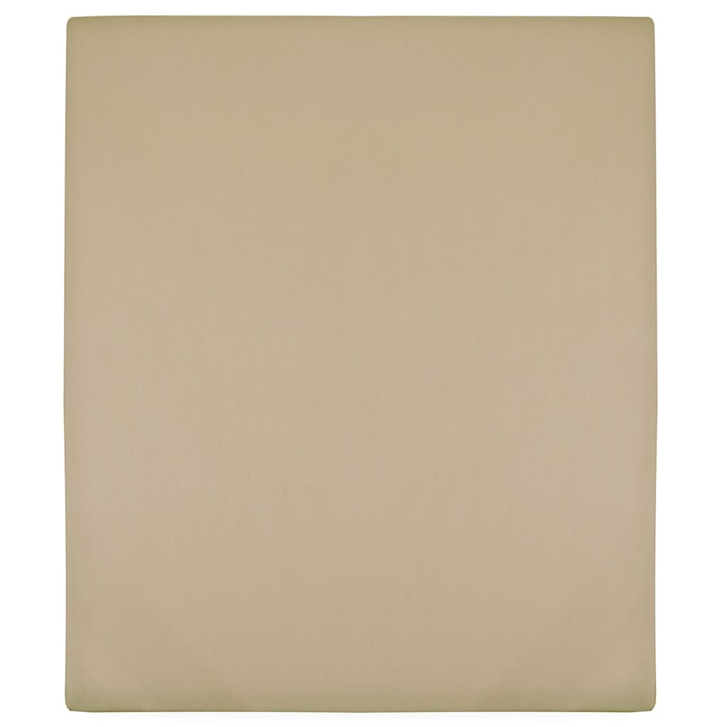 vidaXL Fitted Sheet 2 pcs. Jersey Taupe 90x200 cm Cotton