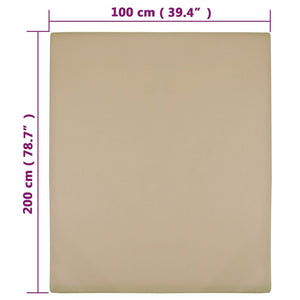 vidaXL Fitted Sheets 2 pcs. Jersey Taupe 100x200 cm Cotton