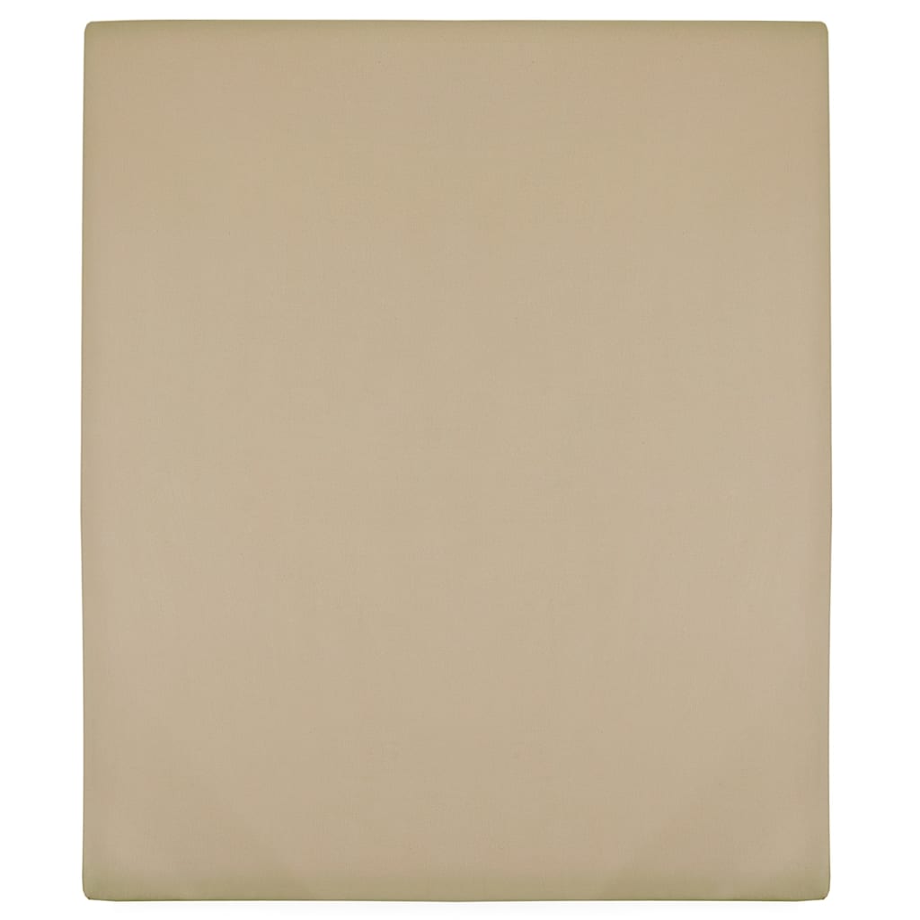vidaXL Fitted Sheet 2 pcs. Jersey Taupe 160x200 cm Cotton