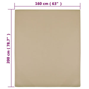 vidaXL Fitted Sheet 2 pcs. Jersey Taupe 160x200 cm Cotton