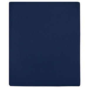 vidaXL Fitted Sheet 2 pcs. Jersey Navy Blue 100x200 cm Cotton