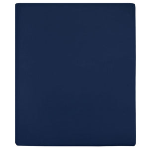 vidaXL Fitted Sheets 2 pcs. Jersey Navy Blue 160x200 cm Cotton