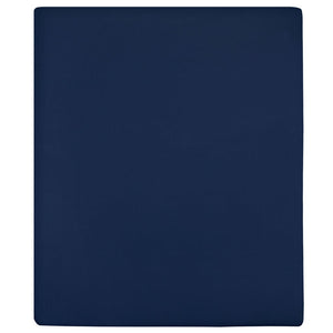 vidaXL Jersey Fitted Sheet Navy Blue 180x200 cm Cotton