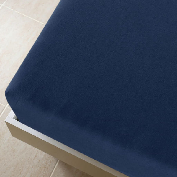 vidaXL Jersey Fitted Sheet Navy Blue 180x200 cm Cotton