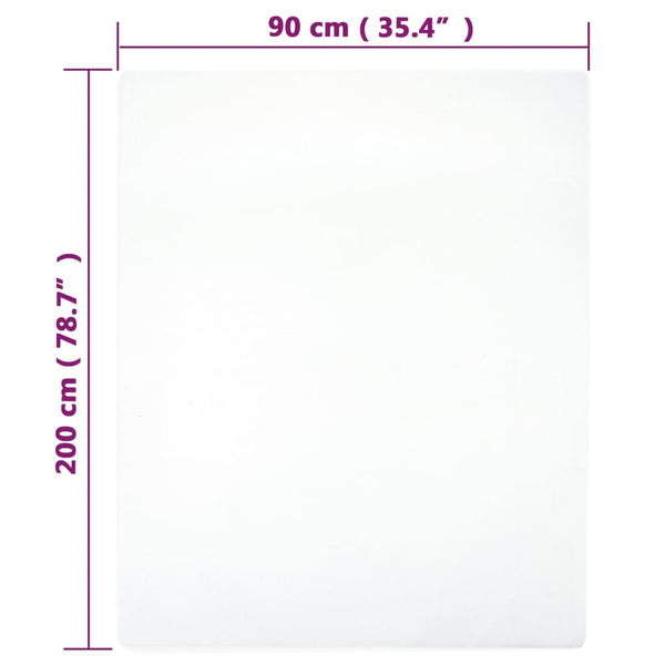 vidaXL Fitted Sheets 2 pcs. Jersey White 90x200 cm Cotton