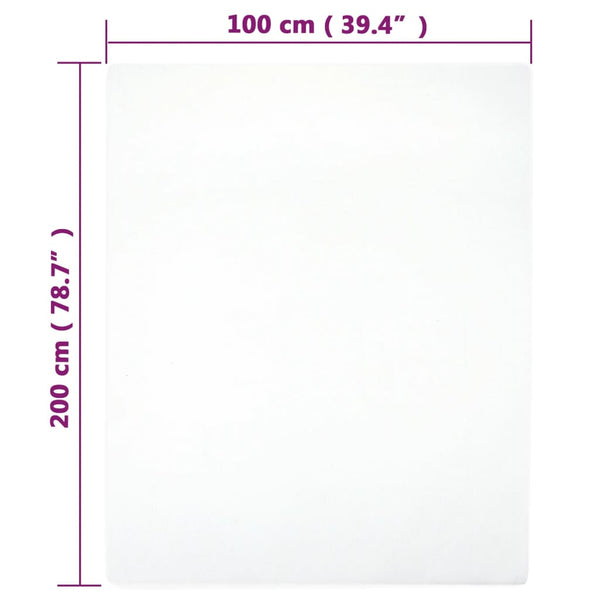 vidaXL Fitted Sheet Jersey White 100x200 cm Cotton