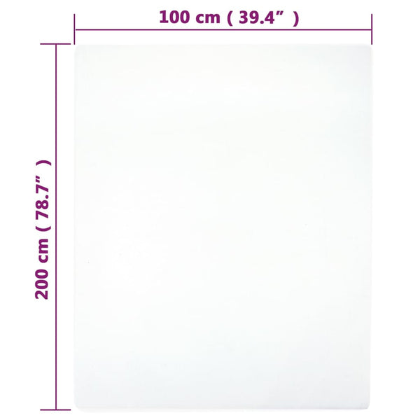 vidaXL Fitted Sheets 2 pcs. Jersey White 100x200 cm Cotton