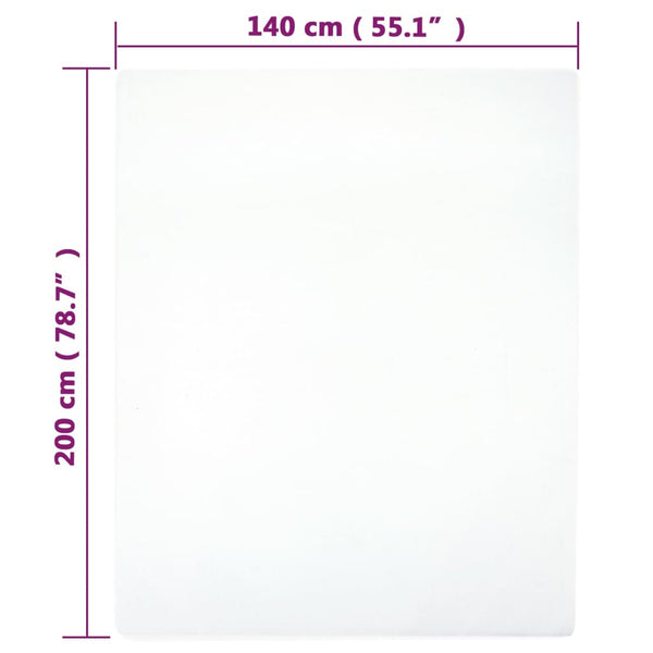 vidaXL Fitted Sheet 2 pcs. Jersey White 140x200 cm Cotton