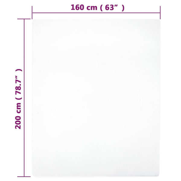 vidaXL Fitted Sheet 2 pcs. Jersey White 160x200 cm Cotton