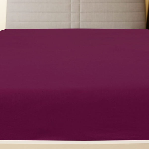vidaXL Fitted Sheets 2 pcs. Jersey Burgundy 180x200 cm Cotton