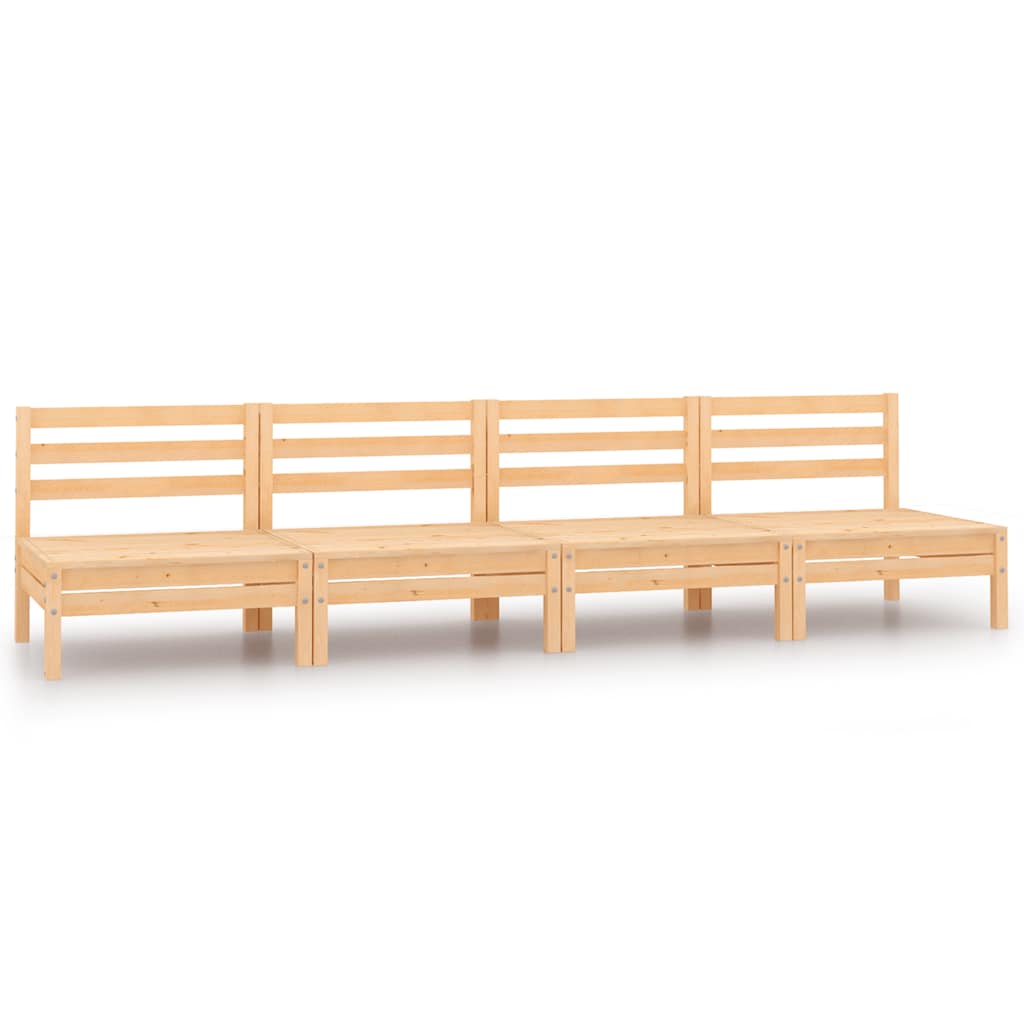 vidaXL Garden Middle Sofas 4 pcs. Solid Pine Wood