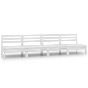 vidaXL Garden Center Sofas 4 pcs White Solid Pine Wood
