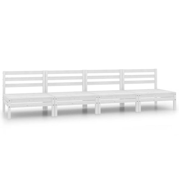 vidaXL Garden Center Sofas 4 pcs White Solid Pine Wood
