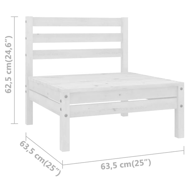vidaXL 3-Piece Garden Lounge Set Solid Pine Wood White