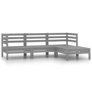 vidaXL 4-piece Garden Lounge Set Solid Pine Wood Grey