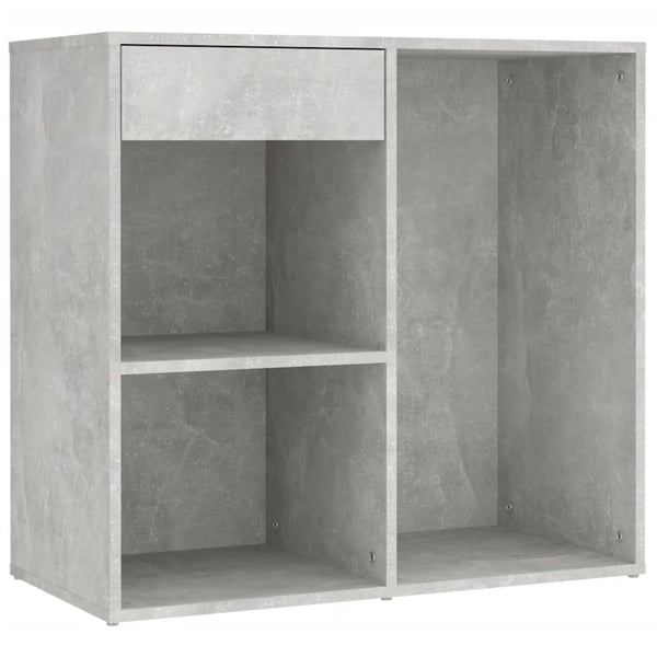 vidaXL LED Dressing Table with Cabinet Concrete Grey Engineered Wood