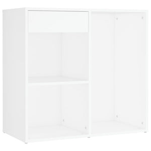 vidaXL LED Dressing Table with 2 Cabinets White Engineered Wood