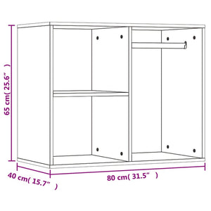 vidaXL LED Dressing Table with 2 Cabinets Concrete Grey Engineered Wood