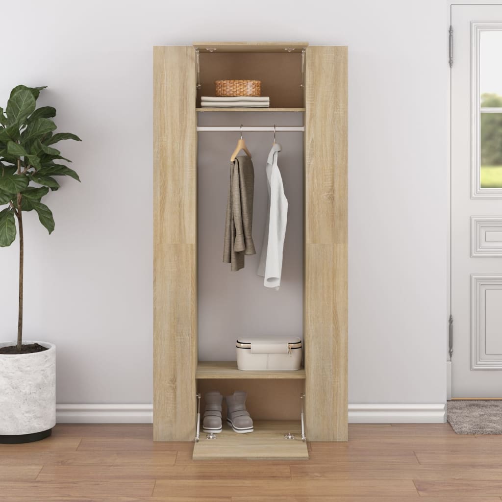vidaXL Hallway Cabinets 2 pcs Smoked Oak Engineered Wood