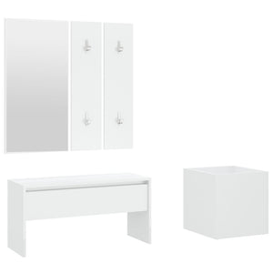 vidaXL Hall Tree Set White Engineered Wood