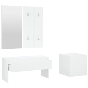 vidaXL Hall Tree Set White Engineered Wood