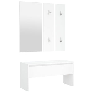 vidaXL Hall Tree Set White Engineered Wood