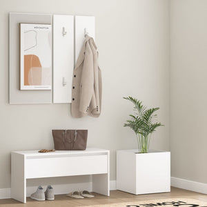vidaXL Hall Tree Set White Engineered Wood