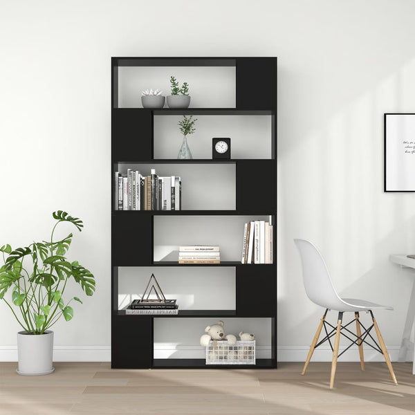 vidaXL Bookcase Room Divider Black 100x24x188 cm