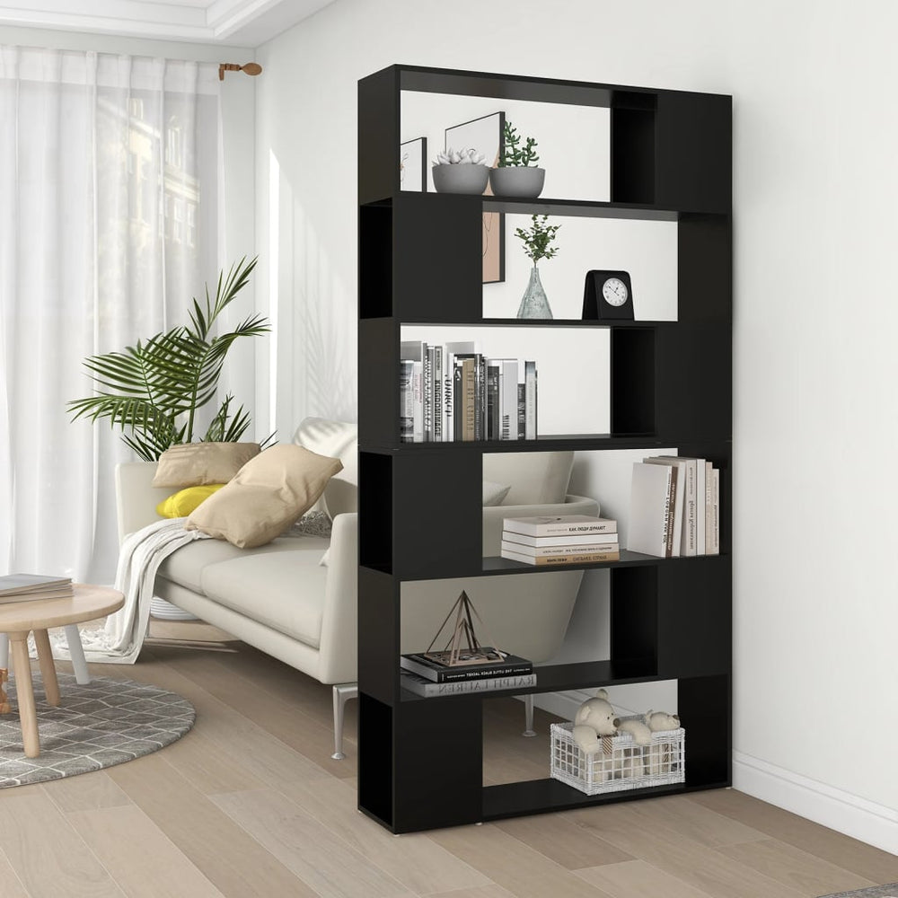 vidaXL Bookcase Room Divider Black 100x24x188 cm