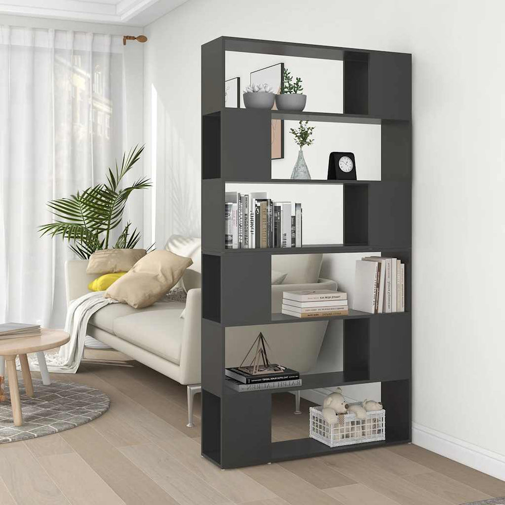 vidaXL Bookcase Room Divider Grey 100x24x188 cm