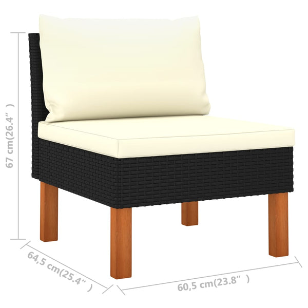 vidaXL 10-Piece Garden Lounge Set Poly Rattan Eucalyptus Wood Black