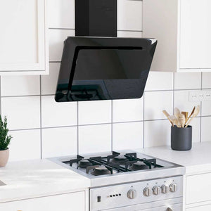 vidaXL Range Hood 60 cm Stainless Steel and Tempered Glass Black