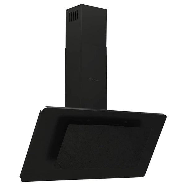 vidaXL Range Hood 90 cm Stainless Steel and Tempered Glass Black