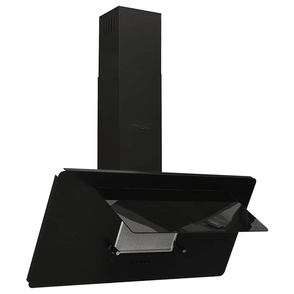 vidaXL Range Hood 90 cm Stainless Steel and Tempered Glass Black