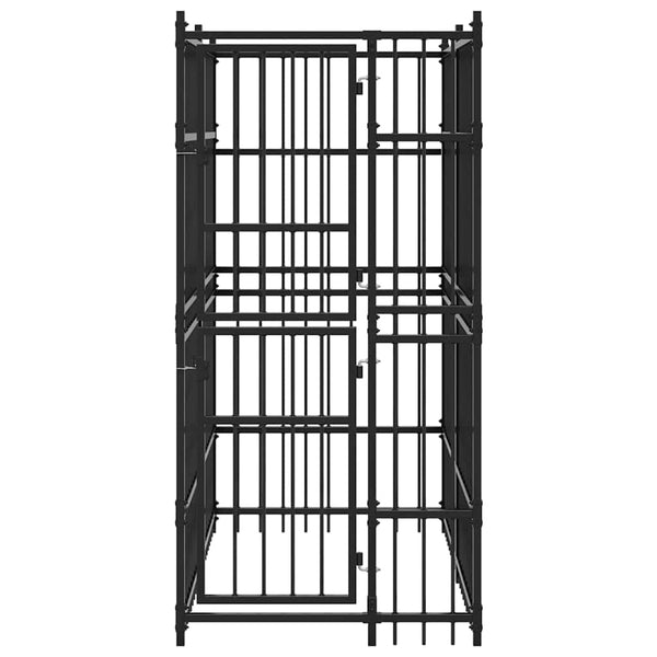 vidaXL Outdoor Dog Kennel Steel 1.84 m²