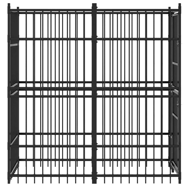 vidaXL Outdoor Dog Kennel Steel 1.84 m²