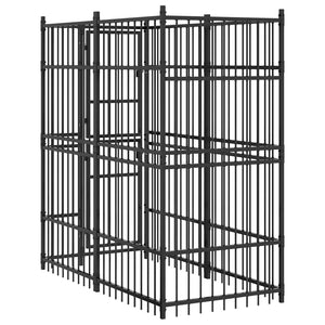 vidaXL Outdoor Dog Kennel Steel 1.84 m²
